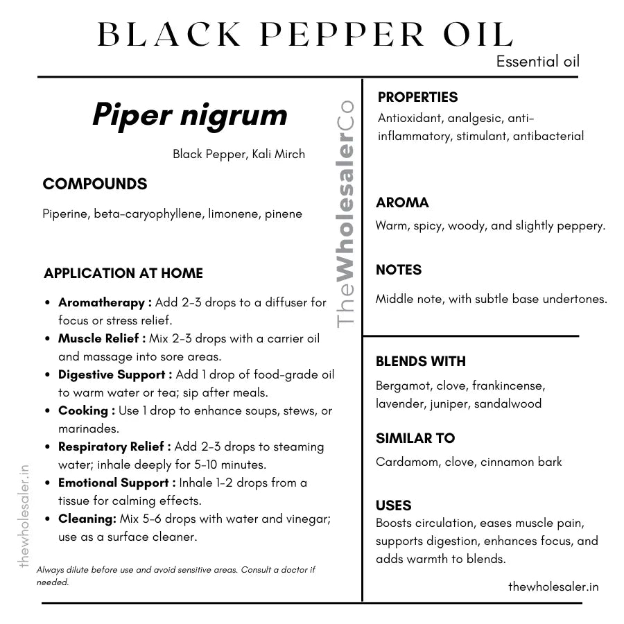 Black Pepper Oil - Piper nigrum Product vendor