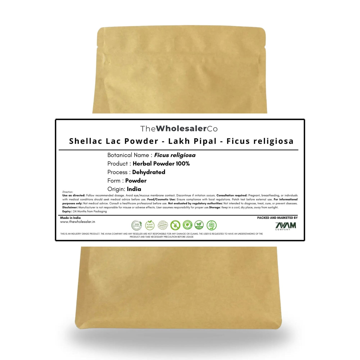 Shellac Lac Powder - Lakh Pipal - Ficus religiosa Bulk Supplier@TheWholesaleCo Prices