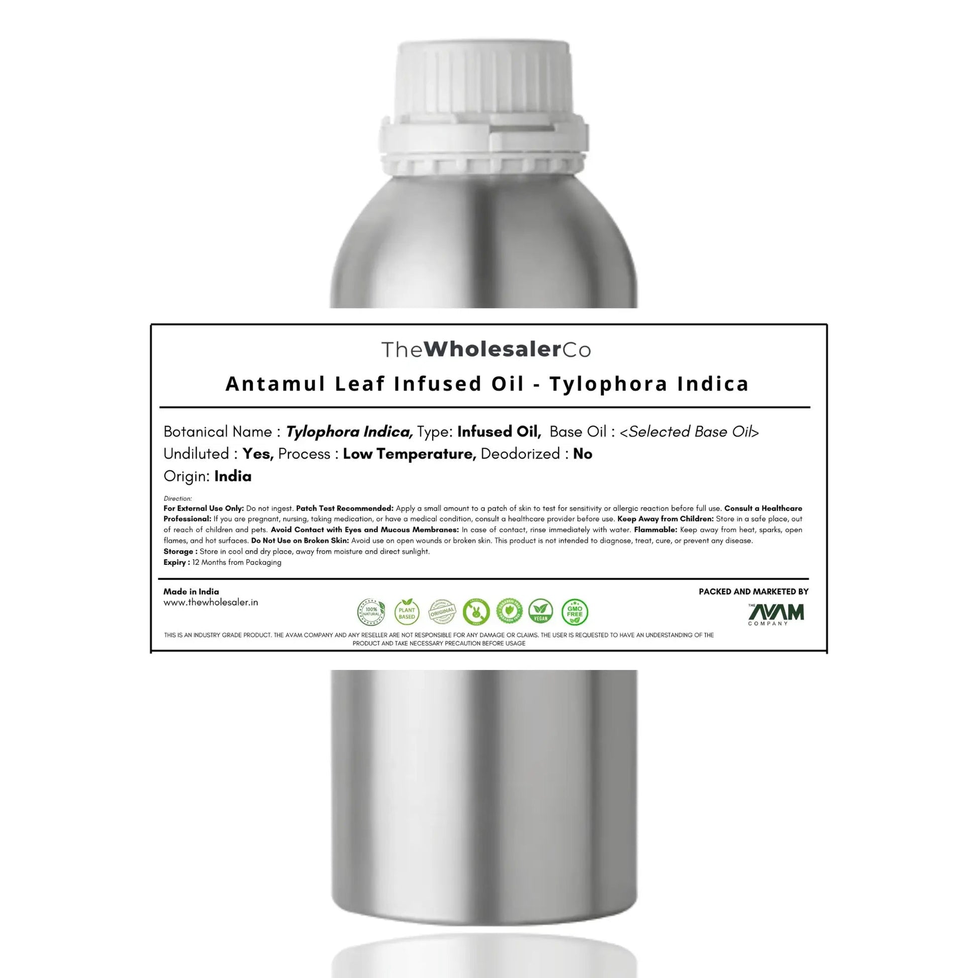 Antamul Leaf Infused Oil - Tylophora Indica Bulk Supplier@TheWholesaleCo Prices