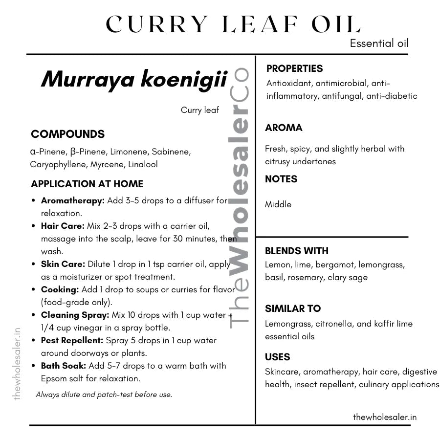 Curry Leaf Oil - Murraya koenigii Product vendor