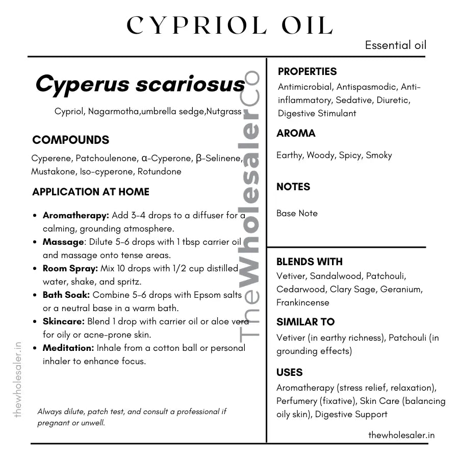 Cypriol Oil - Nagarmotha - Cyperus scariosus Product vendor