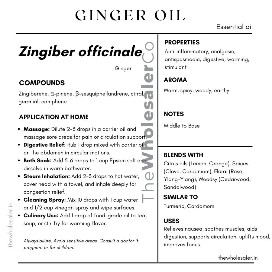 Ginger Oil - Zingiber officinale Product vendor