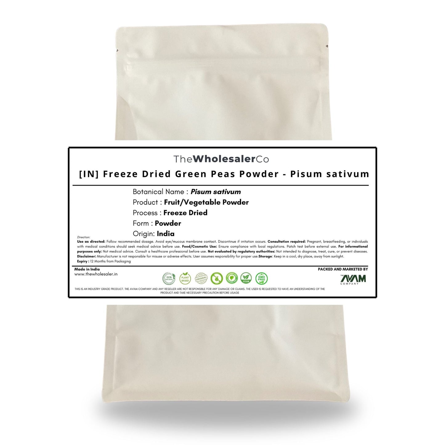 [IN] Freeze Dried Green Peas Powder - Pisum sativum