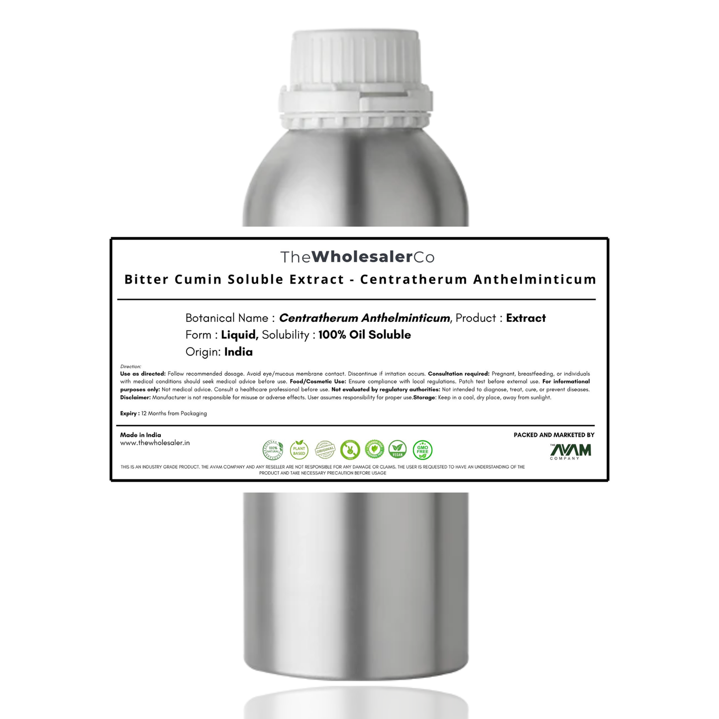 Kalijiri Oil Soluble Extract - Bitter Cumin - Centratherum Anthelminticum